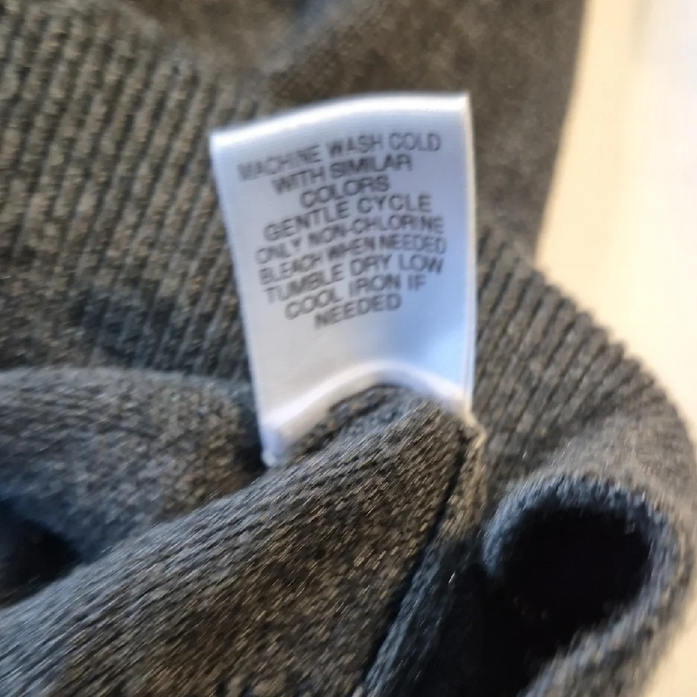 Roundtree & Yorke Gray Zip Up Long Dleeve Mens Sweater with Standing Collar - Picture 9 of 12